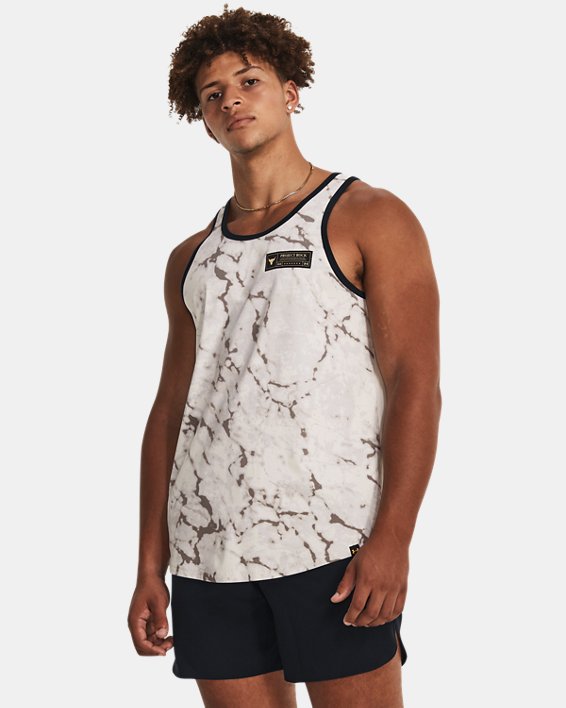 Men's Project Rock Iso-Chill Muscle Tank, Green, pdpMainDesktop image number 0
